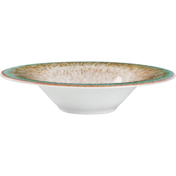 4x VEGA Assiette à pâtes Mercury; 60 cl, 30x6.5 cm (ØxH); vert/brun; rond(e); 4 pièce(s) / Lot