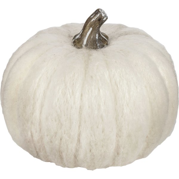 2x Zucca decorativa Amir media; 11x11 cm (ØxH); bianco lana; 2 pz. / Pacco