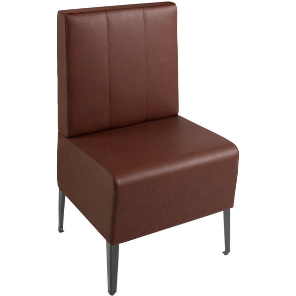 Banquette rembourrée 60 Adapto avec dossier VEGA; 60x64x102 cm (lxPxH); Assise brun, Structure noir