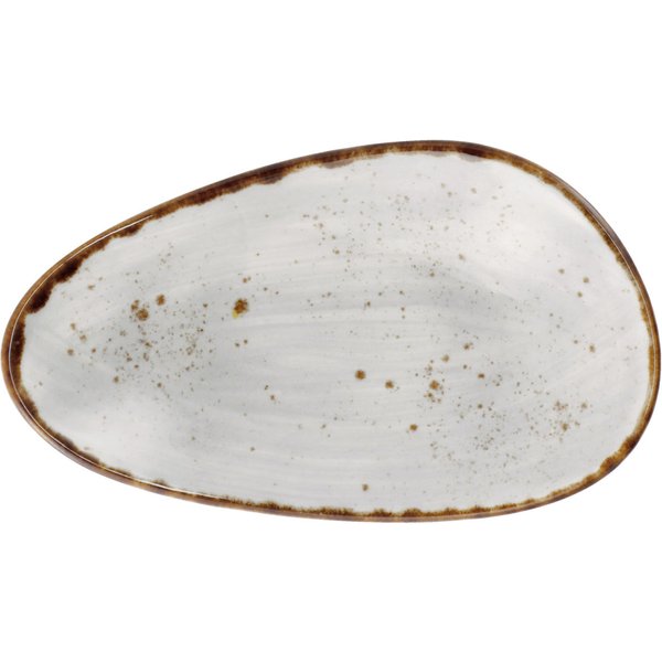 6x VEGA Assiette/plat Nebro organique; 17x10x3 cm (LxlxH); gris clair; 6 pièce(s) / Lot