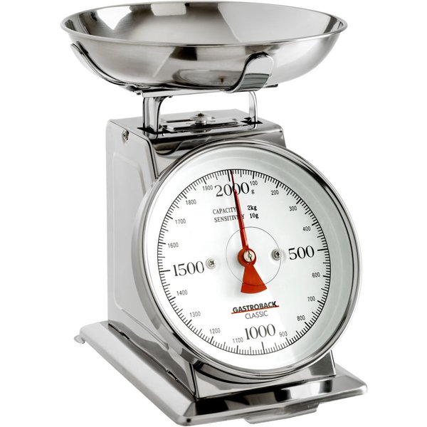 Balance de cuisine mécanique Classic Gastroback; 15x10x21 cm (LxlxH); inox