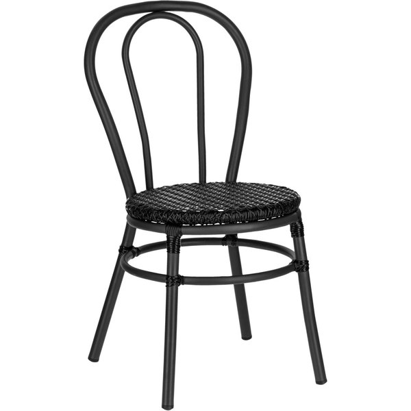 2x VEGA Sedia da esterno impilabile Gussago senza braccioli; 44x54x91 cm (LxPxH); nero; 2 pz. / Pacco