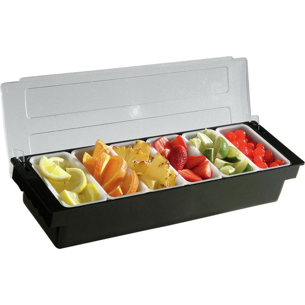 VEGA Boîte à ingrédients Widnes 6 compartiments; 49.5x15x9 cm (LxlxH); noir/transparent