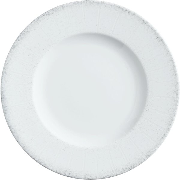 6x VEGA Piatto Caju piano, con bordo; 28 cm (Ø); bianco/grigio; rotonda; 6 pz. / Pacco