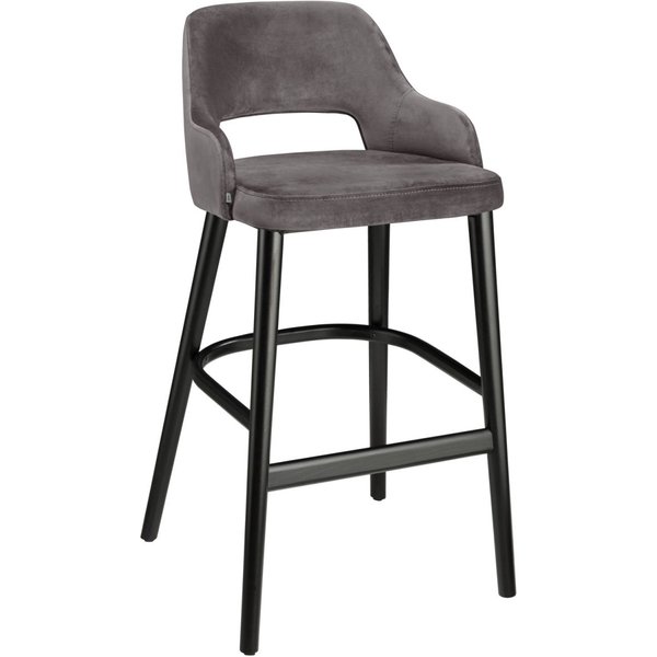 VEGA Chaise de bar Tonda; 53x62x103 cm (lxPxH); Assise gris, Structure noir
