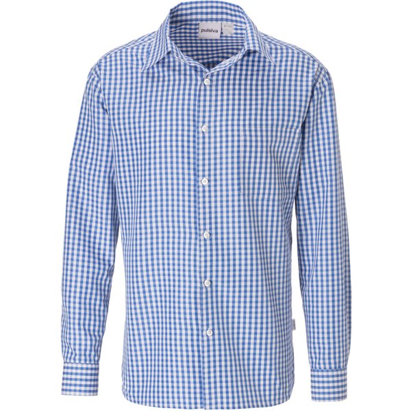 PULSIVA Chemise homme Tom manches longues; Taille 45/46; bleu/blanc