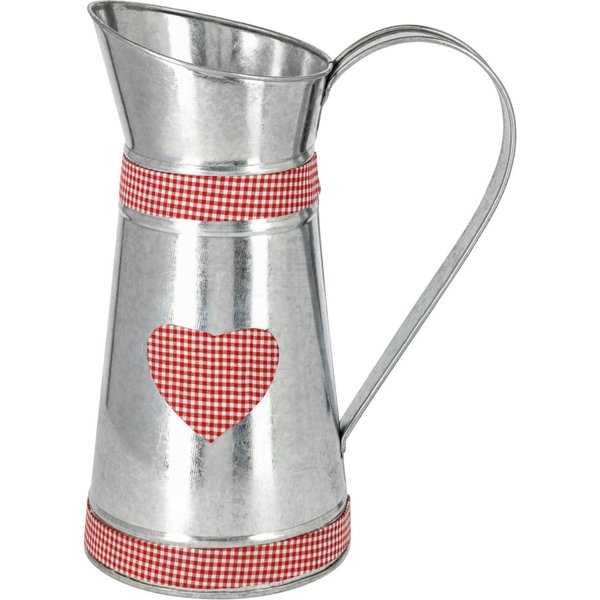 Pot à lait Bene; 13.5x15x31 cm (LxlxH); métal vieilli/rouge