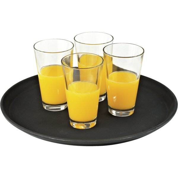 PULSIVA Vassoio antiscivolo Platter rotondo; 36 cm (Ø); nero; rotonda