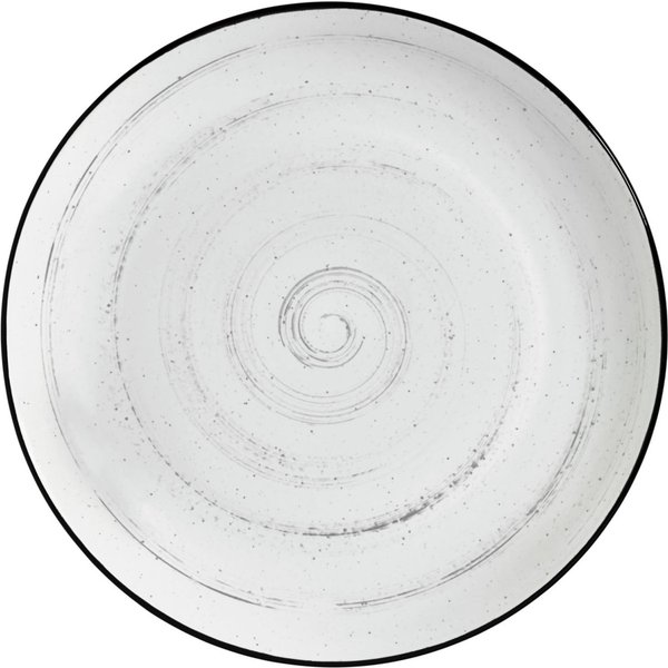 4x VEGA Piatto Fungio piano; 27 cm (Ø); bianco/nero; rotonda; 4 pz. / Pacco