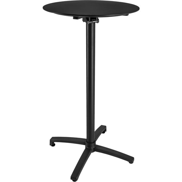 VEGA Tavolo alto in alluminio per esterni Taipa rotondo; 60x108 cm (ØxH); Piano tavolo nero, struttura nero; rotonda