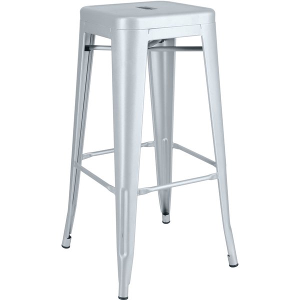 2x PULSIVA Tabouret de bar Ferano design industriel; 42.8x42.8x75.8 cm (lxPxH); argenté; 2 pièce(s) / Lot