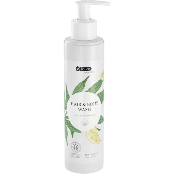 Doccia shampoo monodose per hotel Fresh Relax in dispenser V-Touch; 240 ml; giallo; 6 pz. / Pacco