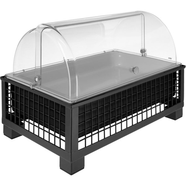 VEGA Vetrina Portland alta, 6,5 cm, GN 1/1, in melamina bianca; GN 1/1, 55.4x35.2x29.9 cm (LxLxH); antracite/trasparente/bianco; rettangolare