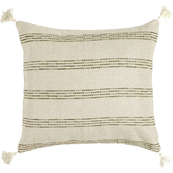 Housse de coussin Torano rayure large ERWIN M.; 50x50 cm (lxL); crème/kaki