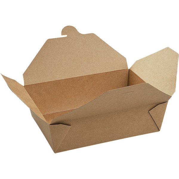 50x WIMEX Boîte repas avec revêtement PET anti-graisse; 200 cl, 19.5x13.8x6.5 cm (LxlxH); brun; rectangulaire; 50 pièce(s) / Lot