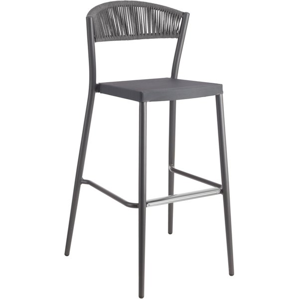 Chaise de bar d'extérieur Amelia VEGA; 56x55x112.5 cm (lxPxH); anthracite; 2 pièce(s) / Lot