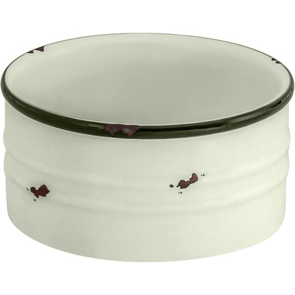 12x VEGA Ciotolina Liron; 180 ml, 9x4 cm (ØxH); bianco crema/nero; rotonda; 12 pz. / Pacco