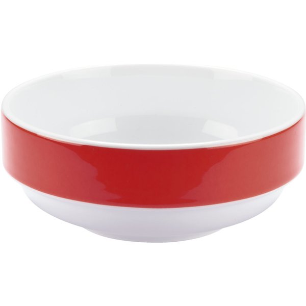 6x PULSIVA Ciotola Multi-Color; 302 ml, 12.3x5.2 cm (ØxH); bianco/rosso; 6 pz. / Pacco