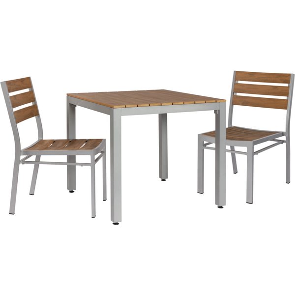 Set d'extérieur table et chaises Resisto 3 pièces PULSIVA; gris/brun