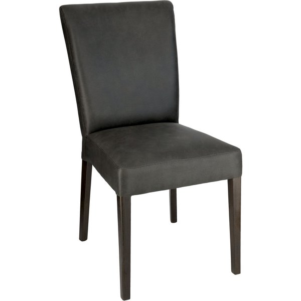 Sedia imbottita Lino PULSIVA; 46x67x101 cm (LxPxH); seduta nero, struttura marrone; 2 pz. / Pacco