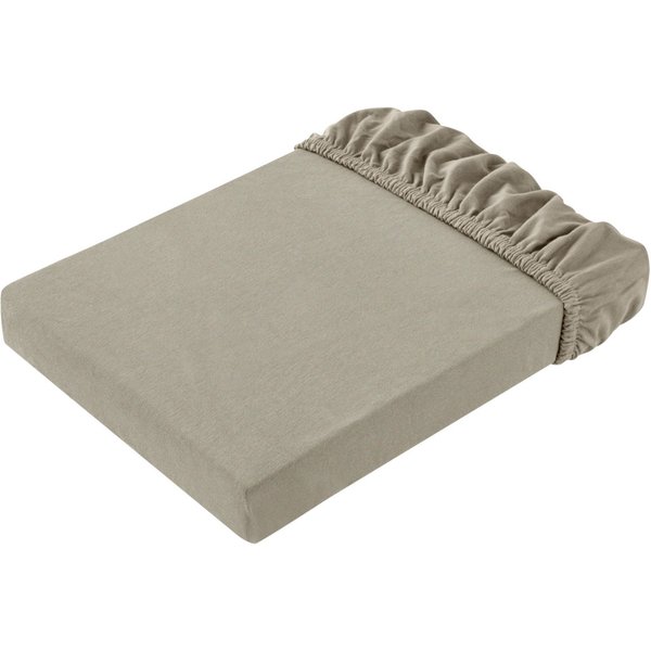 Drap housse Arkansas entièrement élastiqué ERWIN M.; 180-200x200-220 cm (lxL); taupe