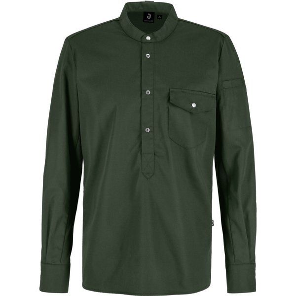 JOBELINE Chemise de cuisine homme Luca manches longues; Taille 48; olive foncé