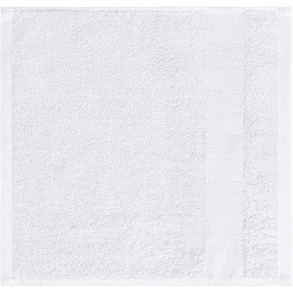 5x ERWIN M. Asciugamano ospite Evora Bordo a spina di pesce; 30x30 cm (LxL); bianco; 5 pz. / Pacco