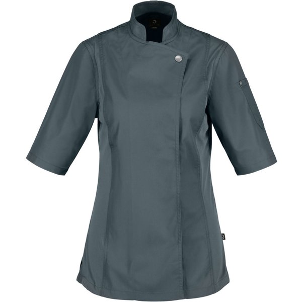 JOBELINE Veste de cuisine femme Carter manches courtes; Taille 38; gris bleuté