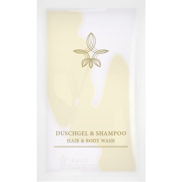 Shampoing gel douche pour hôtel Classic en sachet V-Touch; 10 ml; blanc; 600 pièce(s) / Lot