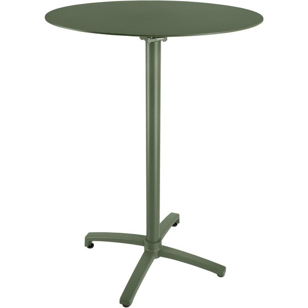 Tavolo alto in alluminio per esterni Taipa rotondo VEGA; 80x108 cm (ØxH); Piano tavolo verde oliva, struttura verde oliva; rotonda