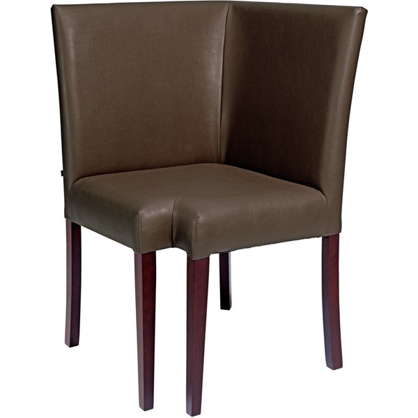 Élément d'angle Naples VEGA; 63x63x95.5 cm (lxPxH); Assise brun, Structure teinté wengé