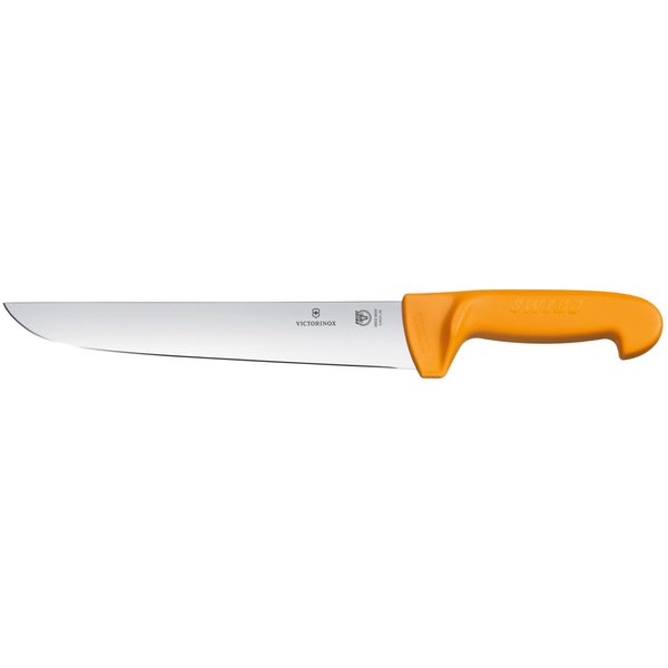 Victorinox Coltello macellaio Swibo dritto manico giallo; lunghezza lama 29 cm, 42.5 cm (L); argento/arancione