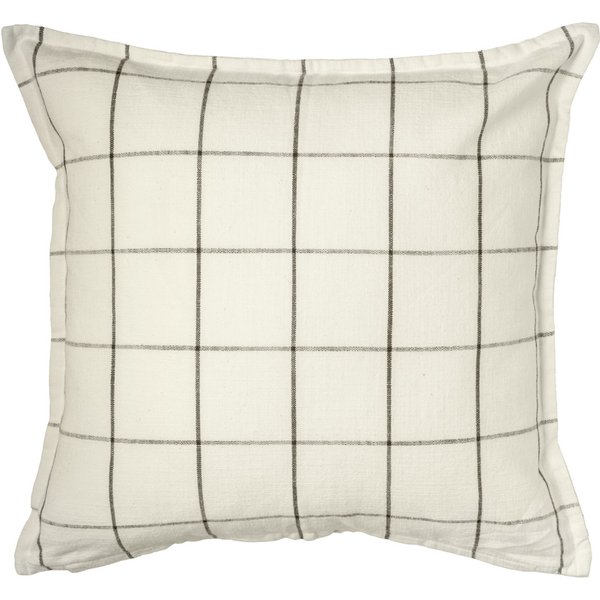 ERWIN M. Housse de coussin Skan grands carreaux; 40x40 cm (lxL); écru/anthracite