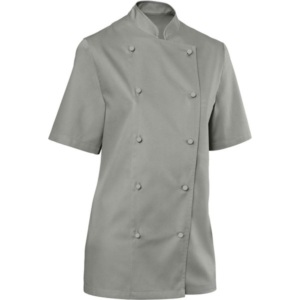 PULSIVA Veste de cuisine femme Pauline manches courtes; Taille 48; gris clair