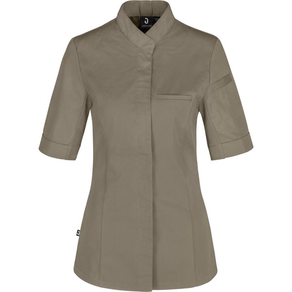 JOBELINE Veste de cuisine femme Marco manches courtes; Taille 52; taupe
