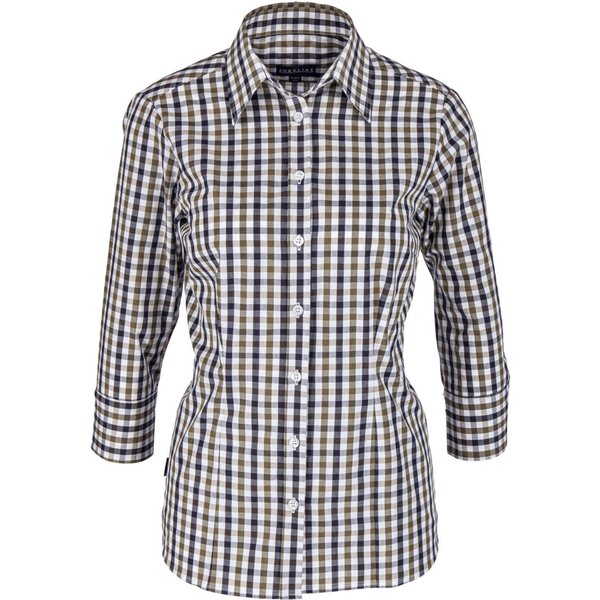 JOBELINE Chemisier femme Bailey manches 3/4; Taille 52; noir/blanc/brun