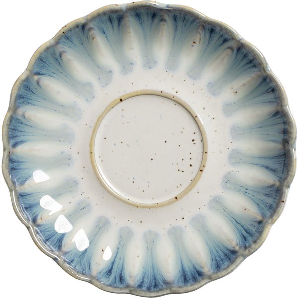 6x VEGA Sous-tasse café Flora; 13.7x2.3 cm (ØxH); bleu/beige; rond(e); 6 pièce(s) / Lot