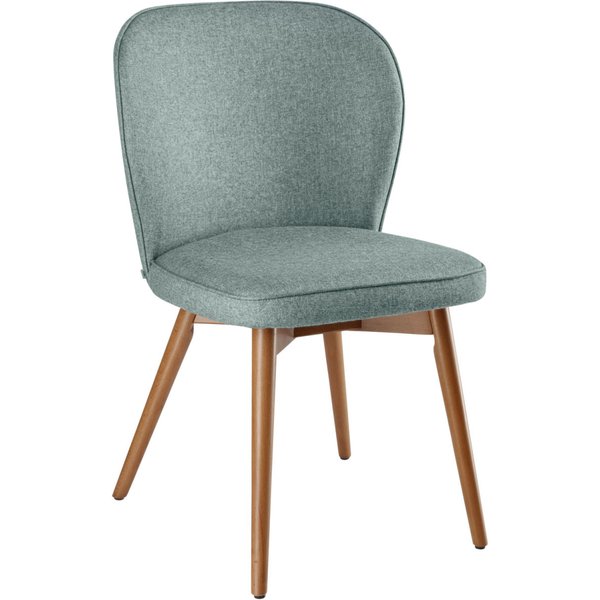 2x VEGA Chaise rembourrée Lian tissu; 56x58x86 cm (lxPxH); Assise bleu clair, Structure brun clair; 2 pièce(s) / Lot