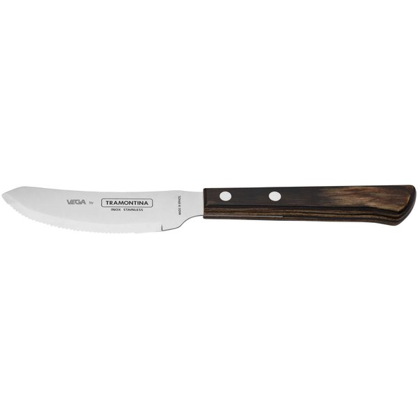 12x VEGA Coltello per pizza Picanha; 21 cm (L); argento, manico marrone; 12 pz. / Pacco