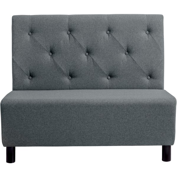 Banquette rembourrée Tessado tissu, 2 places VEGA; 118x62x102 cm (lxPxH); anthracite