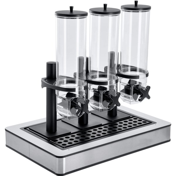 VEGA Dispenser cereali Fundale triplo, GN 1/1, 3x 4l; GN 1/1, 63x42.5x64.7 cm (LxLxH); acciaio inox/bianco/trasparente/nero; rettangolare