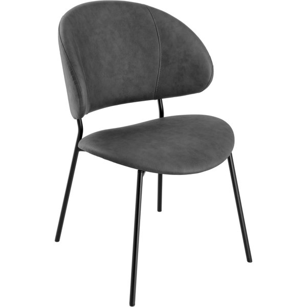VEGA Chaise rembourrée Lindo similicuir; 55x65x85 cm (lxPxH); Assise anthracite, Structure noir