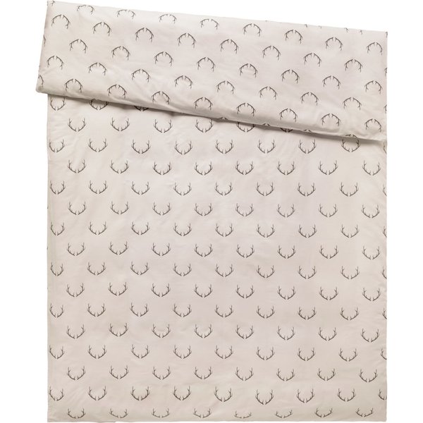 Copripiumino con corna di cervo Enns ERWIN M.; 160x210 cm (LxL); beige/marrone scuro