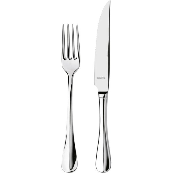 12x PULSIVA Set posate pizza e bistecca Parigi 24 pezzi; argento, manico argento; 12 set / Pacco