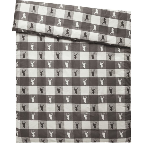 Housse de couette Villach ERWIN M.; 160x210 cm (lxL); gris/blanc