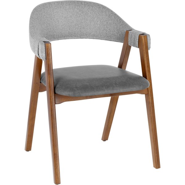 VEGA Chaise avec accoudoirs Imano; 59x62x76 cm (lxPxH); Assise anthracite, Structure teinté tabac