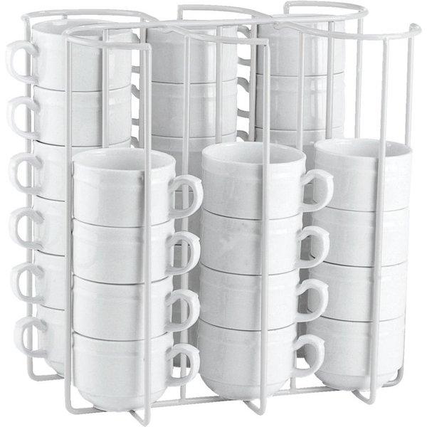 PULSIVA Support de rangement pour tasses 6 colonnes; 27.5x18.5x30 cm (LxlxH); blanc
