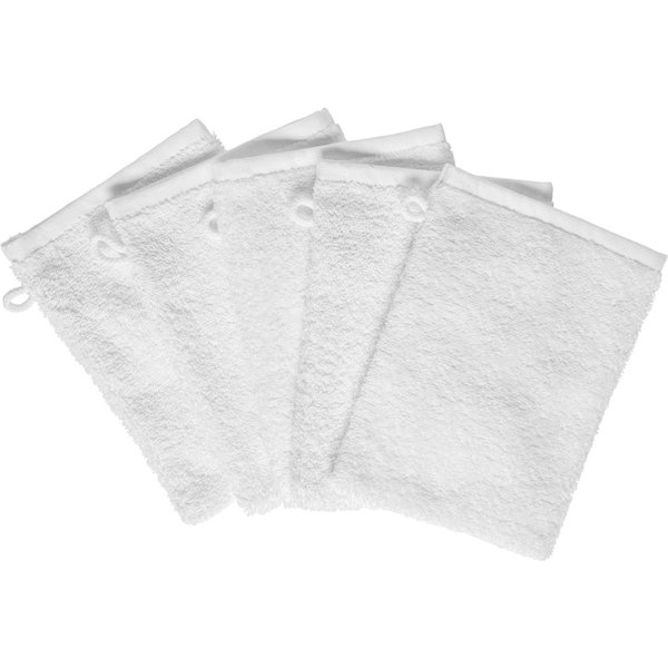 5x ERWIN M. Gant de toilette Universo; 15x20 cm (lxL); blanc; 5 pièce(s) / Lot