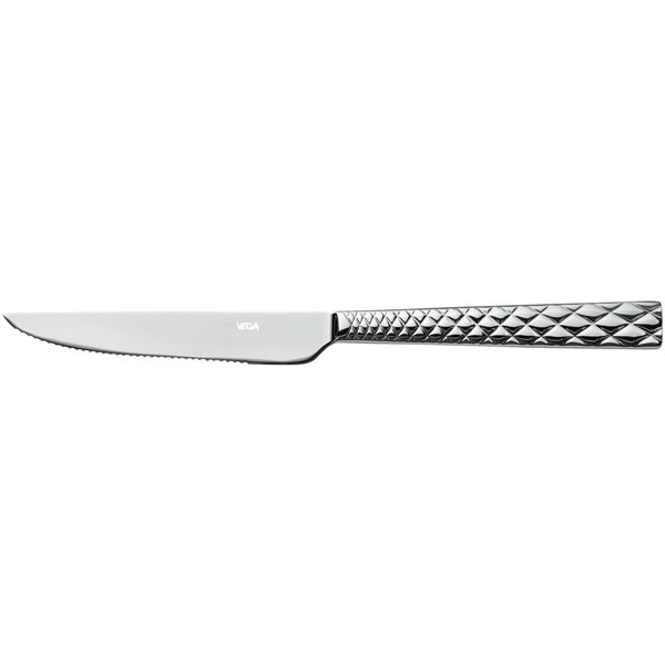 12x VEGA Coltello per pizza e bistecca Brilio; 23.9 cm (L); argento, manico argento; 12 pz. / Pacco