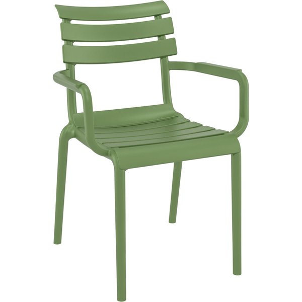 Sedia Helen con braccioli Siesta; 58x59x84 cm (LxPxH); verde oliva; 4 pz. / Pacco